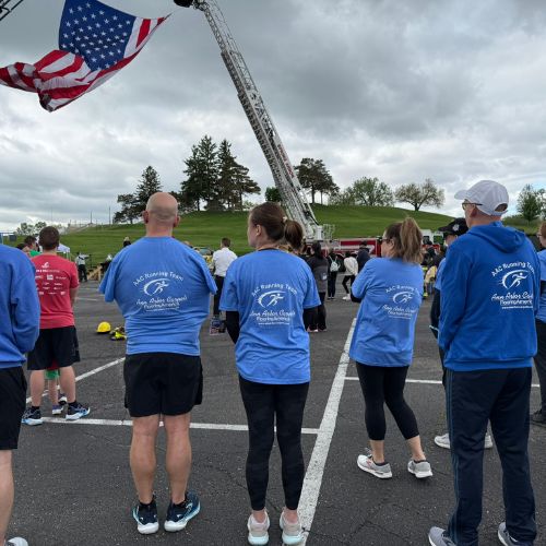 Ann Arbor team under American flag